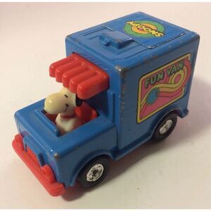 This is a VERY RARE, vintage 1958 / 1966 stamped Aviva Peanut Snoopy Fun Truck.